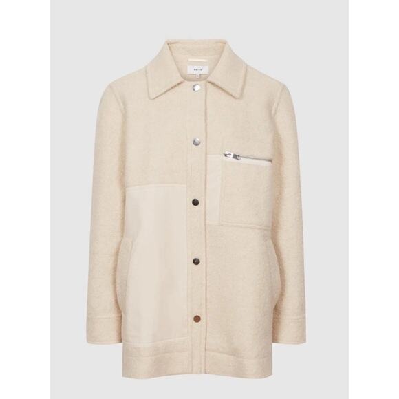 REISS LIO RELAXED FIT UTILITY JACKET in Wool Shirt Shacket SZ US4 SMALL Oversize - Picture 2 of 13